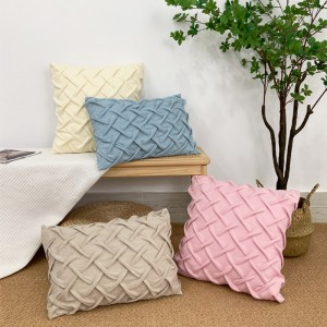 Pure color cotton linen wrinkled pillow case office pillow/cushion series-230712