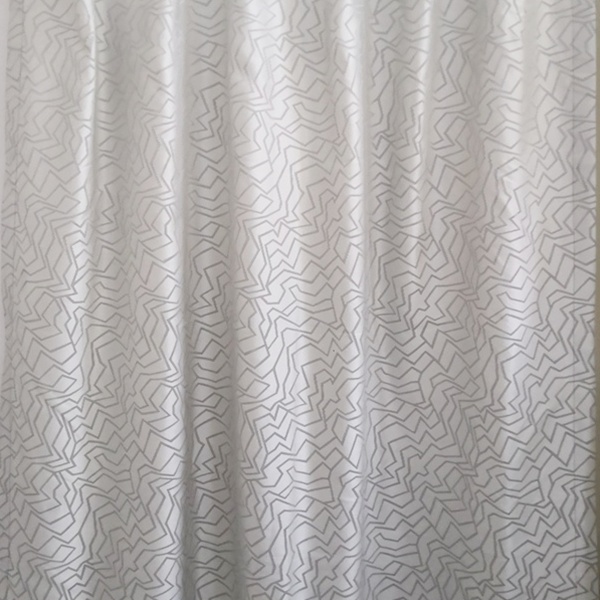 Cream/silver threaded bar /7 Invisible hanging/hook curtain /50 inches wide/Line jacquard curtain/Curtain Series /HS11681 Featured Image