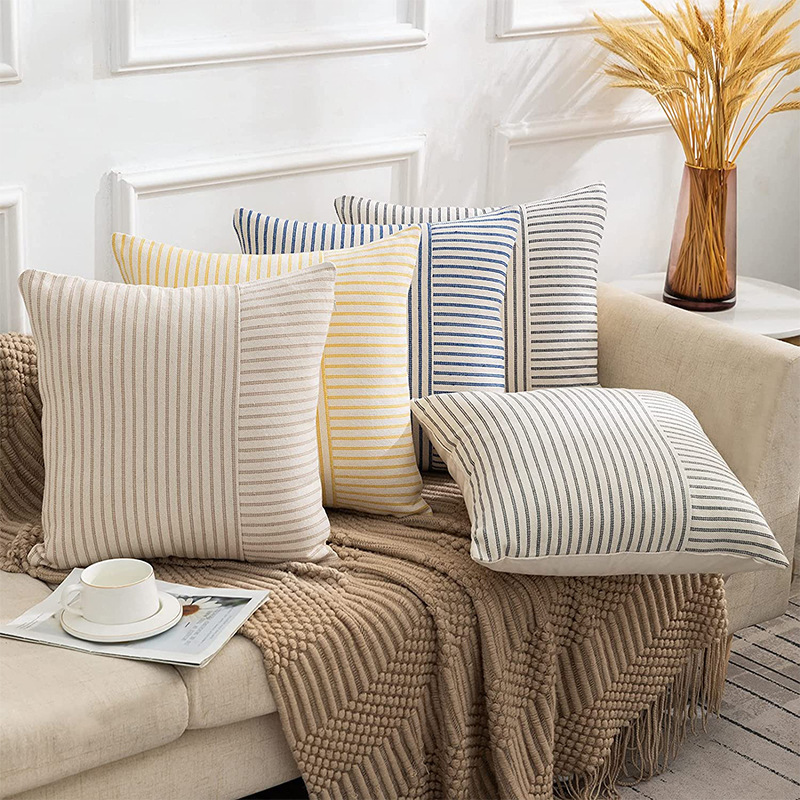 Selling modern decorative striped canvas pillow cover home sofa bedroom cushion/cushion series-230703 Featured Image