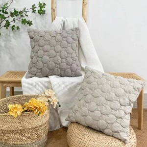 Pure color simple wash cotton quilted ring pillow case/cushion series-230708