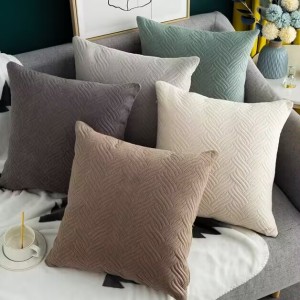 New  velvet ultrasound simple wind embrace pillow cover solid color sofa pillow cover/cushion series-HS21792