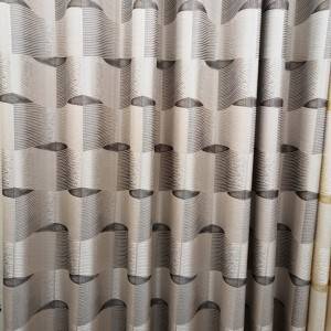 250GSM High-grade polyester jacquard curtain fabric, three – dimensional square, suitable for living room, bedroom/Curtain Series-707-7