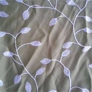 High-grade fresh curtain, canvas embroidery leaf embroidery curtain/Curtain Series-embroidery-HS10478