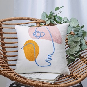 New 18″*18″  Face embroidery pillow case with towel embroidery chain embroidery pillow case/embroidery pillow-HS21524