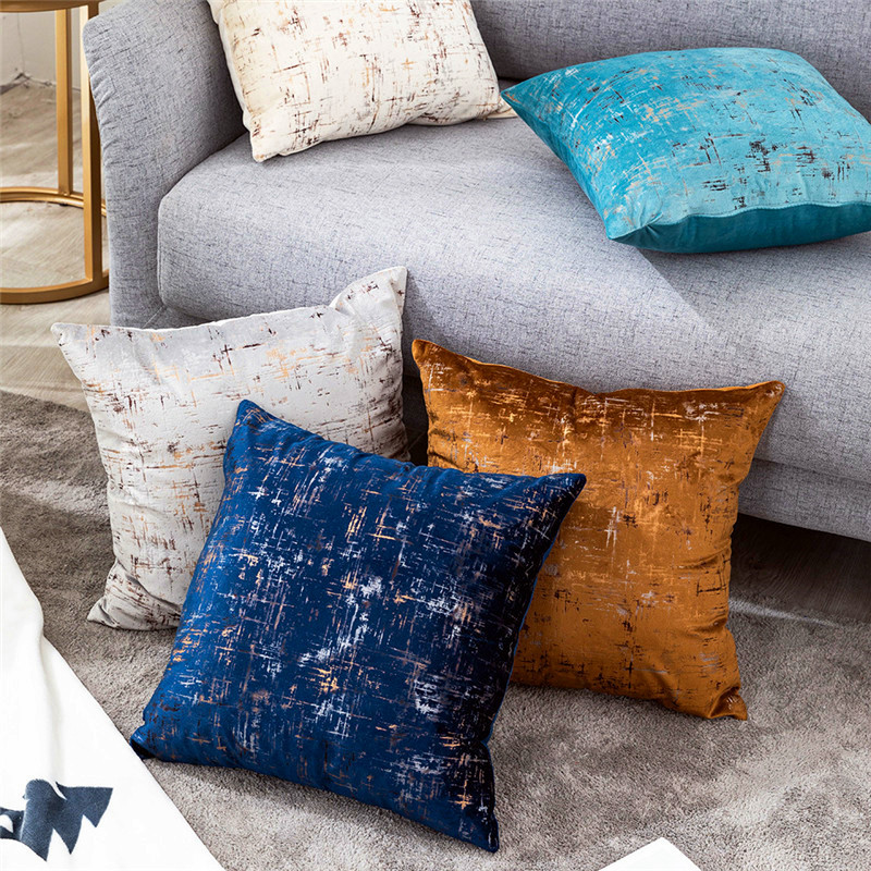 Modern and simple home cushion velvet plain bronzing pillowcase-Pillow Series-HS21564 Featured Image