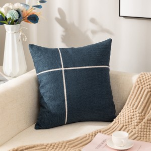 Imitation linen color patchwork cushion cover is suitable for home and office/cushion series-HS21740