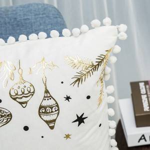 Christmas series/short plush hot gold printing/Pillow Series-XUE_7504