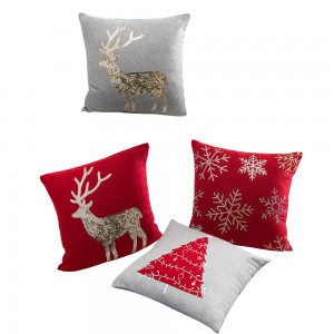 Christmas series new woolen sequined embroidered cushion pillow for office decoration, etc./ Cushion series -Embroidery Pillow-7832