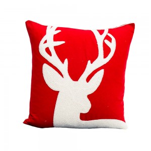 Christmas series, canvas wool embroidered cushion cover/Embroidery Pillow-7646