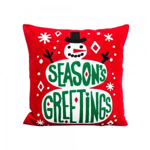 Christmas series, canvas wool embroidered cushion cover/Embroidery Pillow-7646