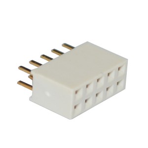 Conector de encabezado hembra DIP blanco de latón de doble fila PBT de 2.0 mm