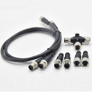 High quality cable and connector ship signal transmission IP67 5-core M12 waterproof connector
