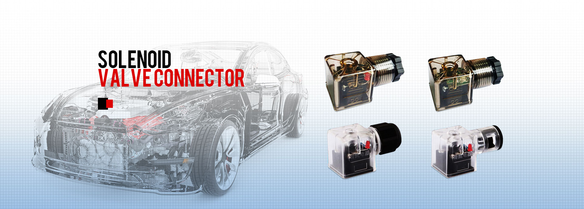 DIN 43650A Конектор за електромагнетниот вентил LED + Паралелна диода за минливо потиснување на пренапон