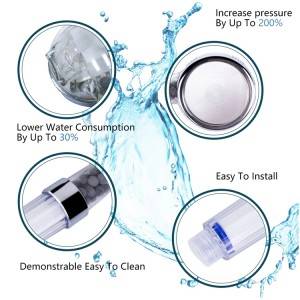 Bathroom Stainless Steel Hand Held Negative Mineral Ball Filter Water Saving Purifier Shower Head