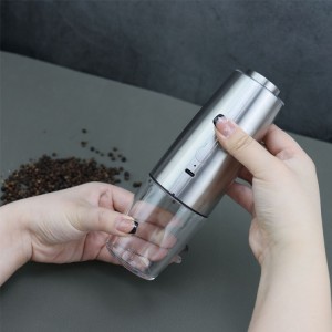 usb Electric gravity salt and pepper grinder spice jar rechargeable Black pepper mill grinder with blue light