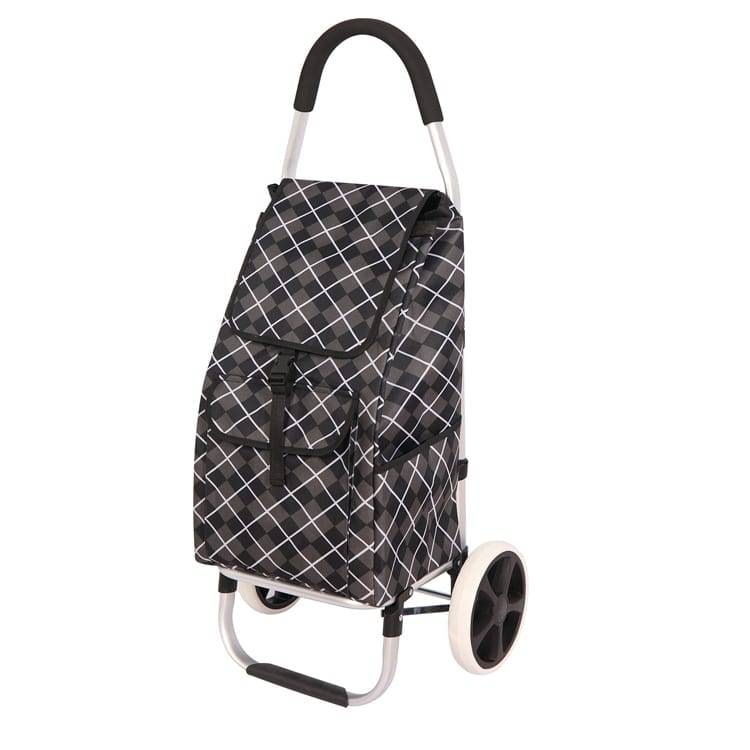 Trolley Dolly, Pink Checkered Shopping Grocery foldable Cart