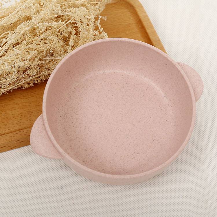 Healthy wheat fiber biodegradable bowl and spoon set for kids