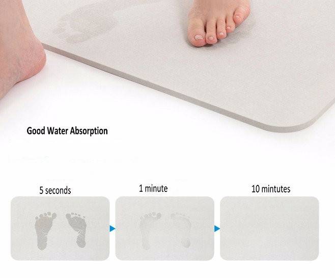 New Tide Eco-friendly Anti Slip Diatomite Instant Drying Diatomaceous Earth Bath Mat