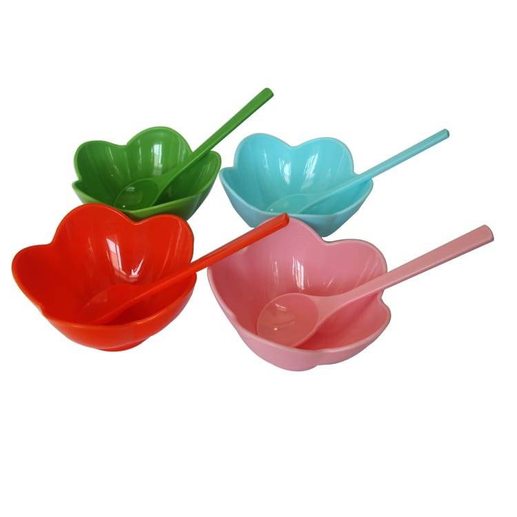 Plastic Ice Cream Bowl with spoon set