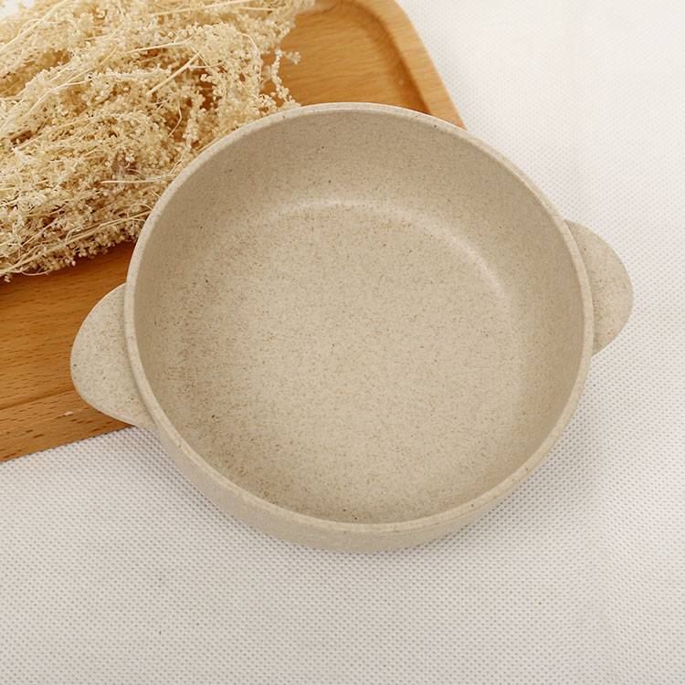 Healthy wheat fiber biodegradable bowl and spoon set for kids