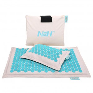 Top Quality Eco Acupressure Massage Mat Natural Organic Linen Cotton for Back and Neck,Acupuncture Mat And Pillow Set with Linen Carry Bag