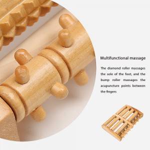 Foot foot massager, wooden roller type, solid wood foot foot and leg massage foot device, acupuncture point roller home