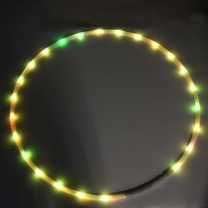 LED Hula Hoop entièrement rechargeable et pliable - Lumières LED stroboscopiques et changeantes à 14 couleurs - Plusieurs cerceaux lumineux Hoola pour adultes et enfants
