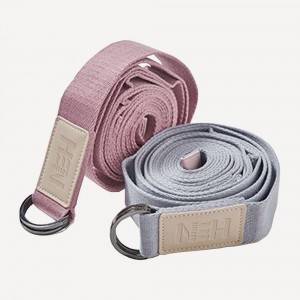Polyster-Cotton Colored Yoga Strap with 10 loops