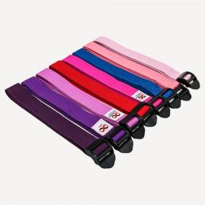 Polyster-Cotton Colored Yoga Strap with Plastic or Metal Buckle.