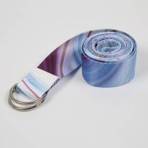 Print Polyster-Cotton Colored Yoga Strap with Metal Buckle.