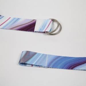 Print Polyster-Cotton Colored Yoga Strap with Metal Buckle.
