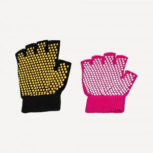 Bawełniane rękawiczki do jogi z antypoślizgowymi kropkami