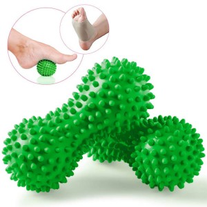 Peanut Massage Ball - Spiky Ball per massaggio alla schiena del tessuto profondo, massaggiatore per i piedi, terapia muscolare dei tessuti profondi su tutto il corpo