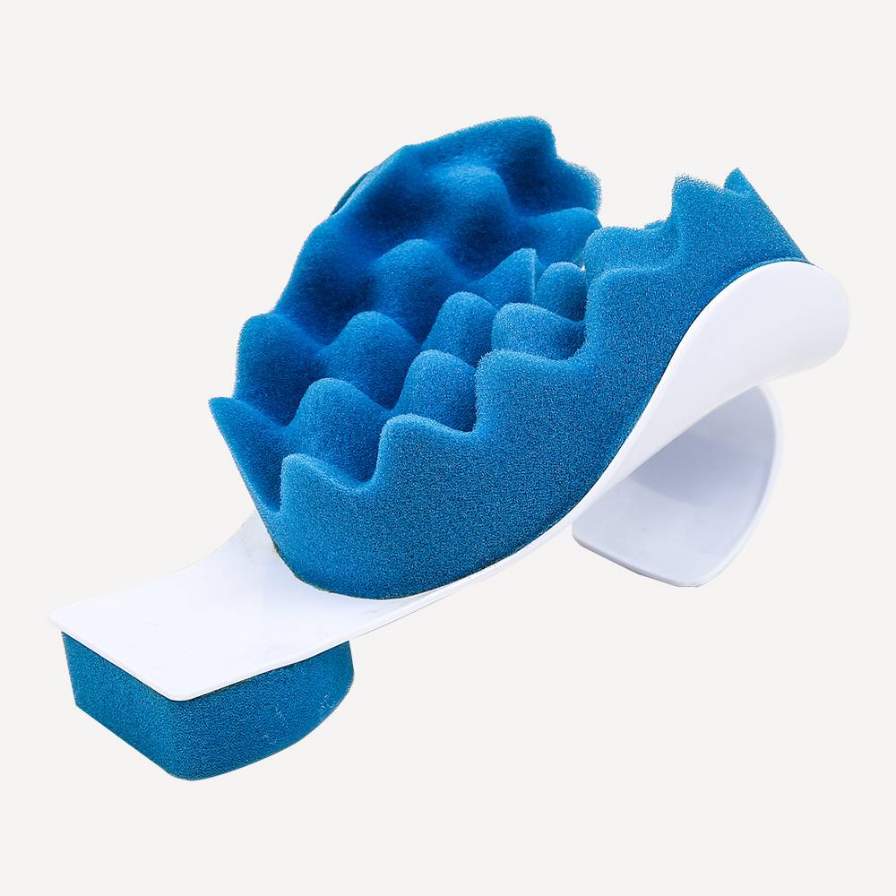 Wave shaped sponge neck support multi-level neck extension device, blue sponge can be replaced, neck massager Featured Image