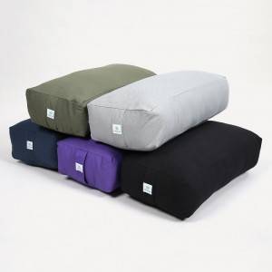 Rechteckiges unterstützendes Yoga-Polster, gefüllt mit Baumwolle und mit maschinenwaschbarem Baumwollbezug und Cary-Griff