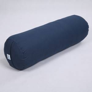 Round Supportive Yoga Bolster Filled with Cotton and Includes Machine Washable Cotton Cover and Cary Handle