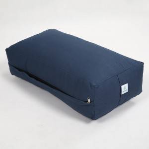 Rectangle Supportive Yoga Bolster Filled with Cotton and Includes Machine Washable Cotton Cover and Cary Handle