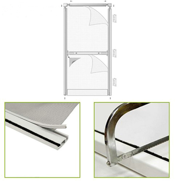 Bottom price French Doors - Fixed insect screen door with accessories and aluminum frame,screen door with mosquito screen – Crscreen detail pictures