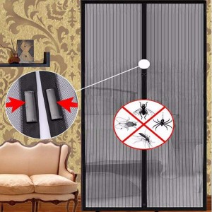 Magnetická síťka dveří – Samolepící dveřní obrazovka Magnetické zavírání, zabraňuje pronikání hmyzu dovnitř, vniká dovnitř, odolná síťka – vhodná pro domácí mazlíčky a děti, funguje s předními dveřmi, posuvné dveře
