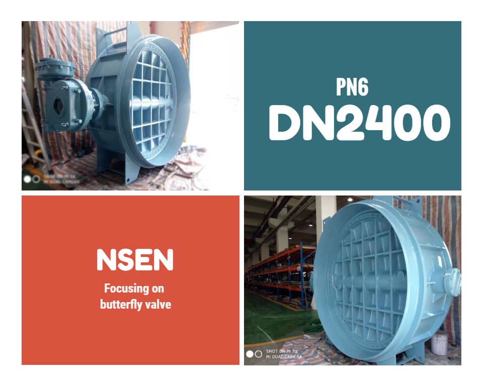 Steam application NSEN large size butterfly valve DN2400