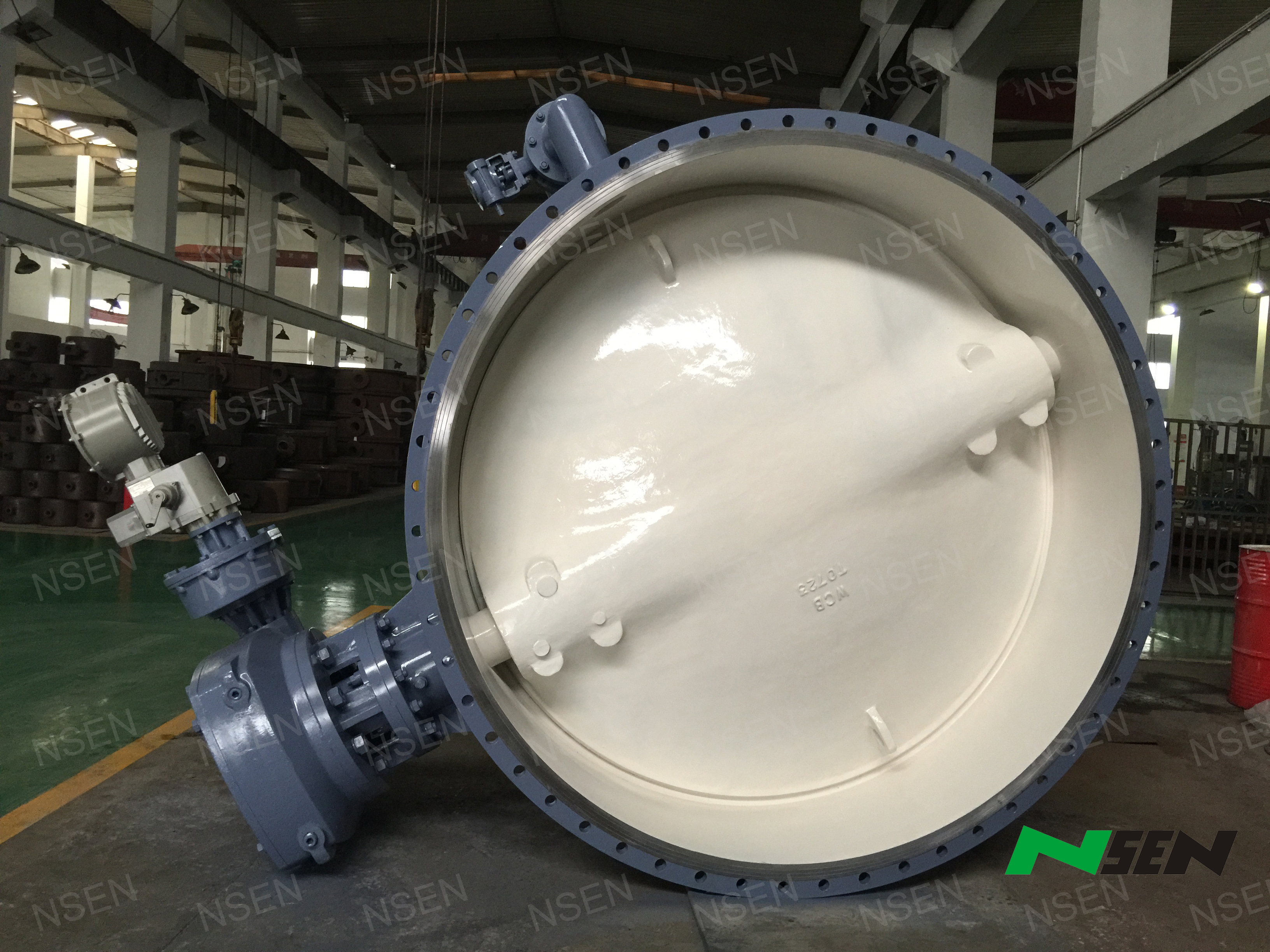Electric operate double flanged WCB butterfly valve with eccentric design