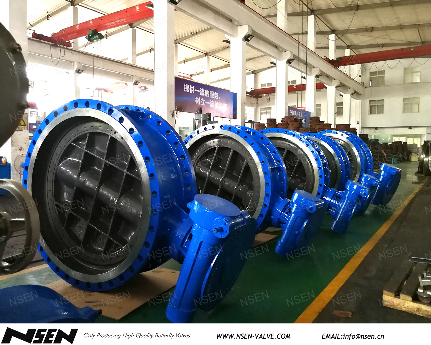 NSEN Flanged type double offset rubber seal seawater butterfly valve