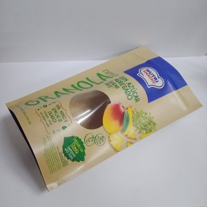 Biodegradable PLA and brown kraft paper packaging bags with easy zipper