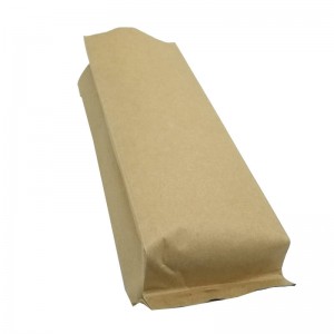 Biodegradable PLA and yellow kraft paper back sealed packaging bags