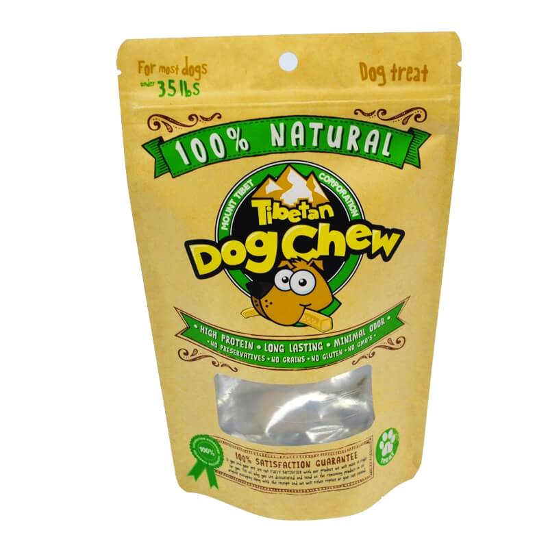 13.Creative design yellow kraft paper and PLA packaging bags for dog foods (1)
