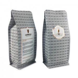 Custom aluminum foil stand up bags with easy zipper for coffee powder packing