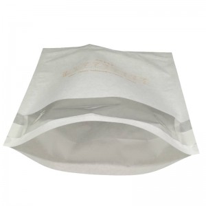 PLA and cotton paper stand up packaging bags with transparent window and zipper