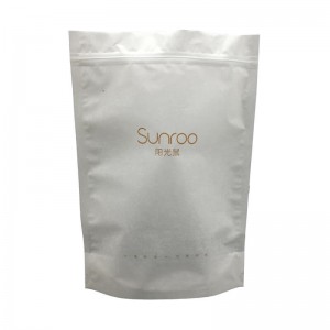 PLA and cotton paper stand up packaging bags with transparent window and zipper