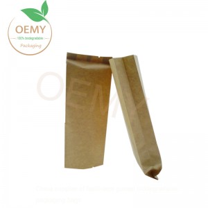 China factory of back sealing bags gusset biodegradable packaging for tea leaves
