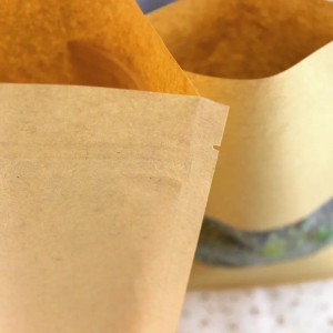 Custom 3 side sealed kraft paper packaging bags for food